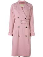 Christian Wijnants 'jan' Trench Coat, Women's, Size: 36, Pink/purple, Viscose/acetate/cupro