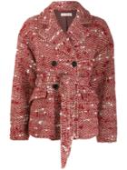 Ulla Johnson Dillon Belted Tweed Jacket - Red