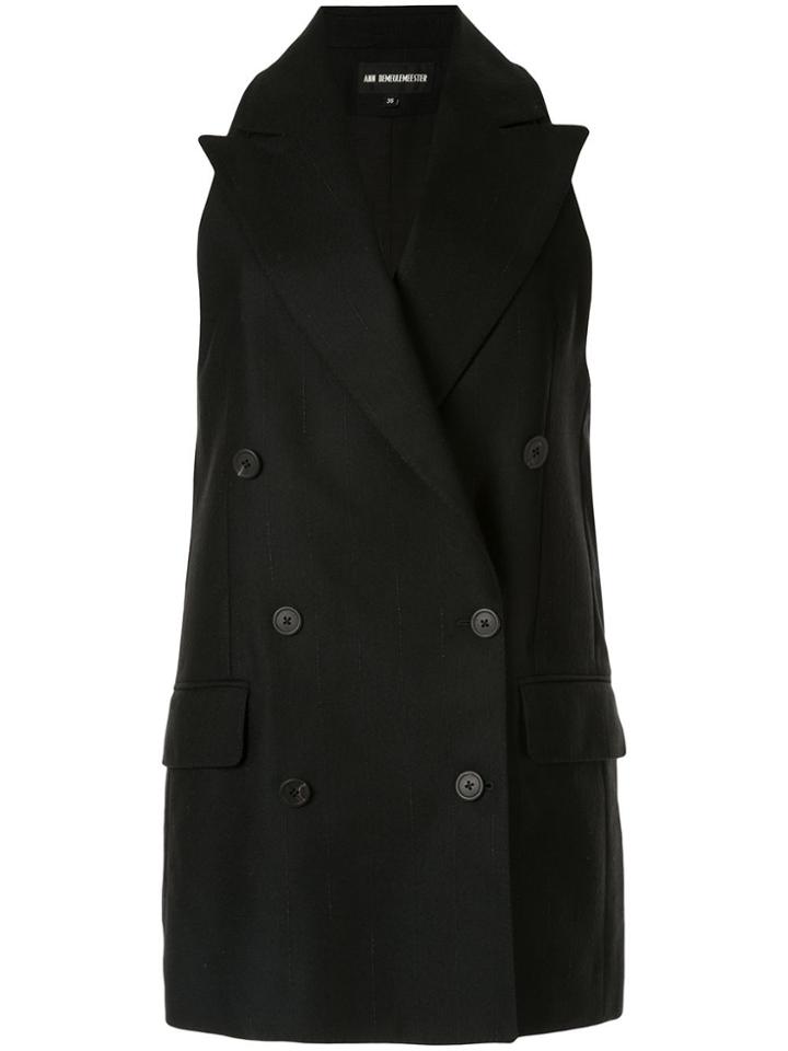 Ann Demeulemeester Boxy Fit Double Breasted Blazer - Black