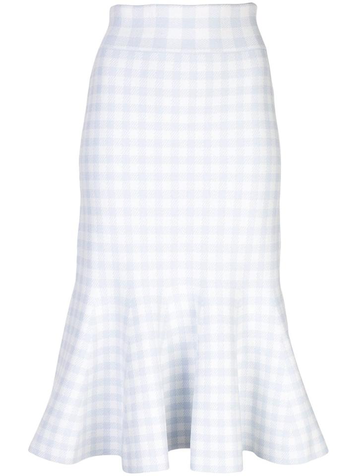 Jonathan Simkhai Gingham Trumpet Skirt - Blue