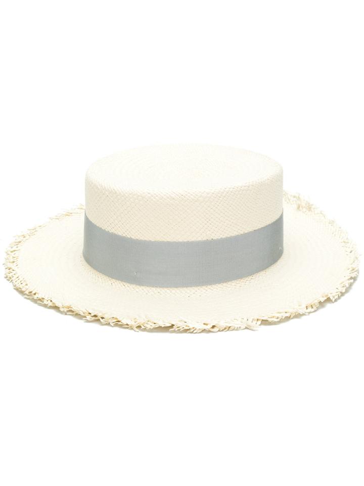 Federica Moretti Woven Hat - Nude & Neutrals