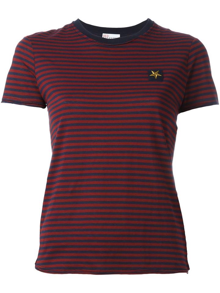 Red Valentino Striped T-shirt, Women's, Size: Medium, Blue, Cotton