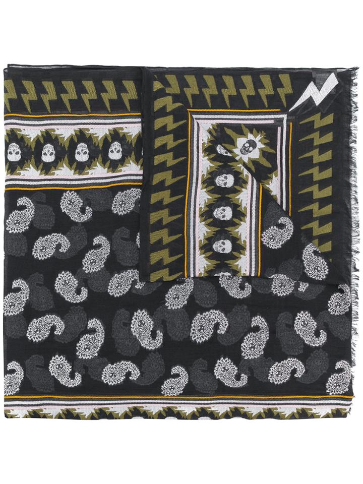Zadig & Voltaire Contrast Print Scarf - Black