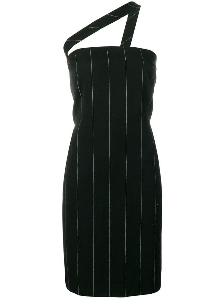 Versace Pre-owned Pinstriped Mini Dress - Black