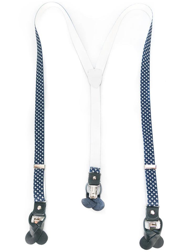 Fefè - Printed Suspenders - Unisex - Cotton - One Size, Blue, Cotton
