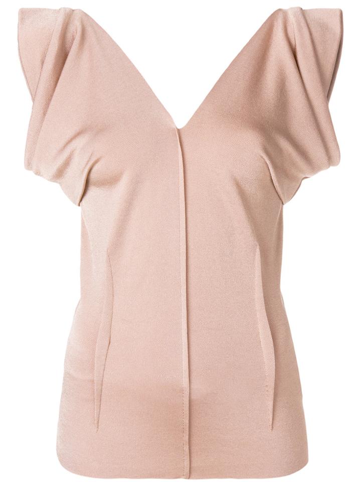 Chloé Pleated Jersey Top - Nude & Neutrals