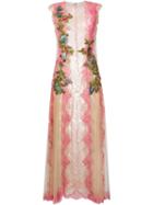 Alberta Ferretti Floral Embroidered Lace Dress, Women's, Size: 38, Silk/polyamide