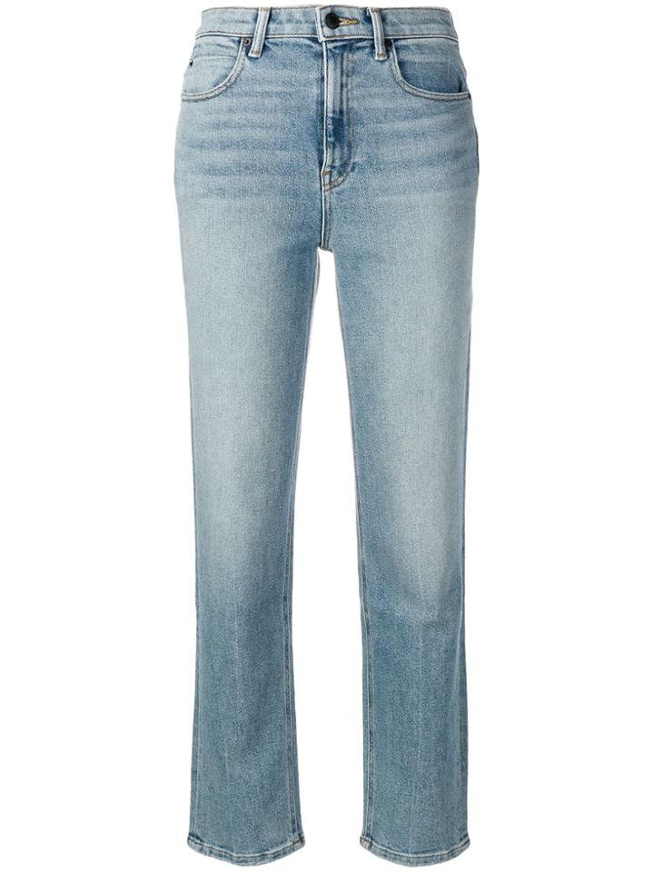 T By Alexander Wang Cropped Straight Leg Jeans - Blue
