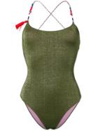 Anjuna Elba Contrast Strap Swimsuit - Green