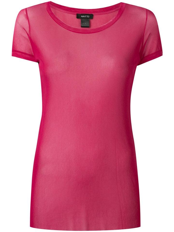 Avant Toi Round-neck Tulle T-shirt - Pink