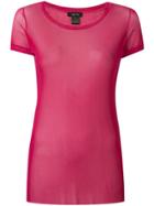 Avant Toi Round-neck Tulle T-shirt - Pink