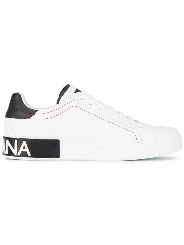 Dolce & Gabbana White Black Portofino Sneakers