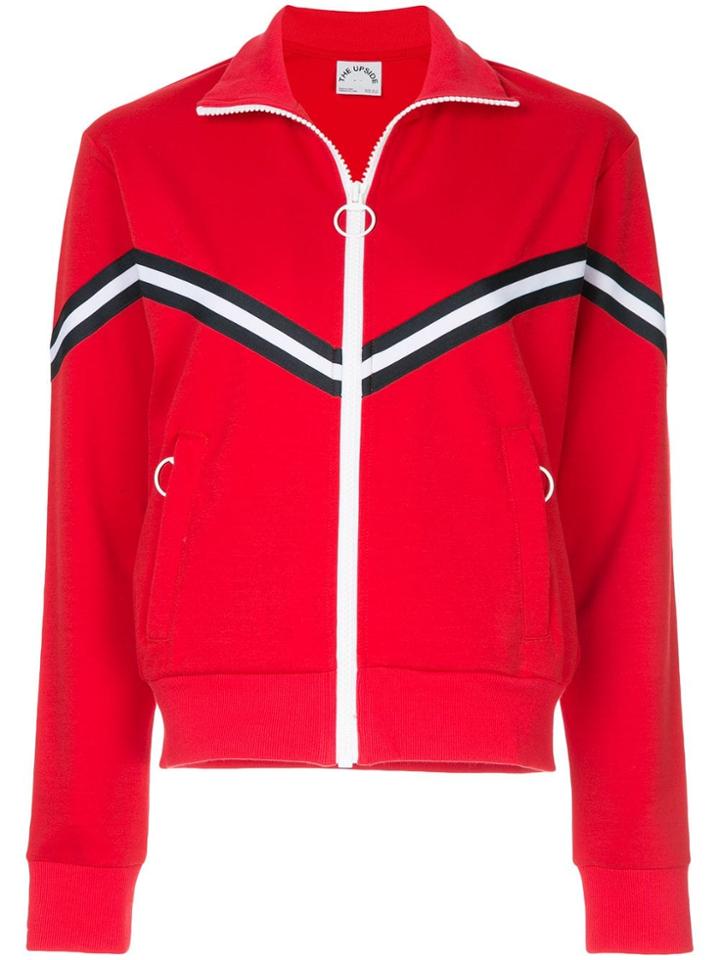 The Upside Striped Appliqués Winderbreaker - Red