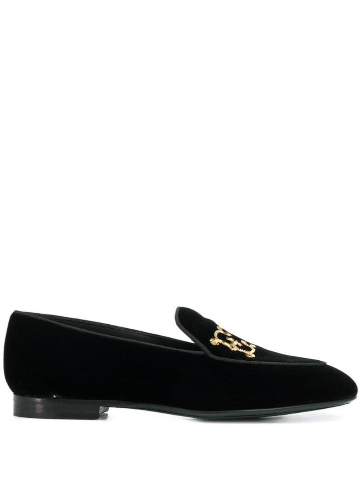 Etro Logo Embellished Loafers - Black