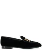Etro Logo Embellished Loafers - Black