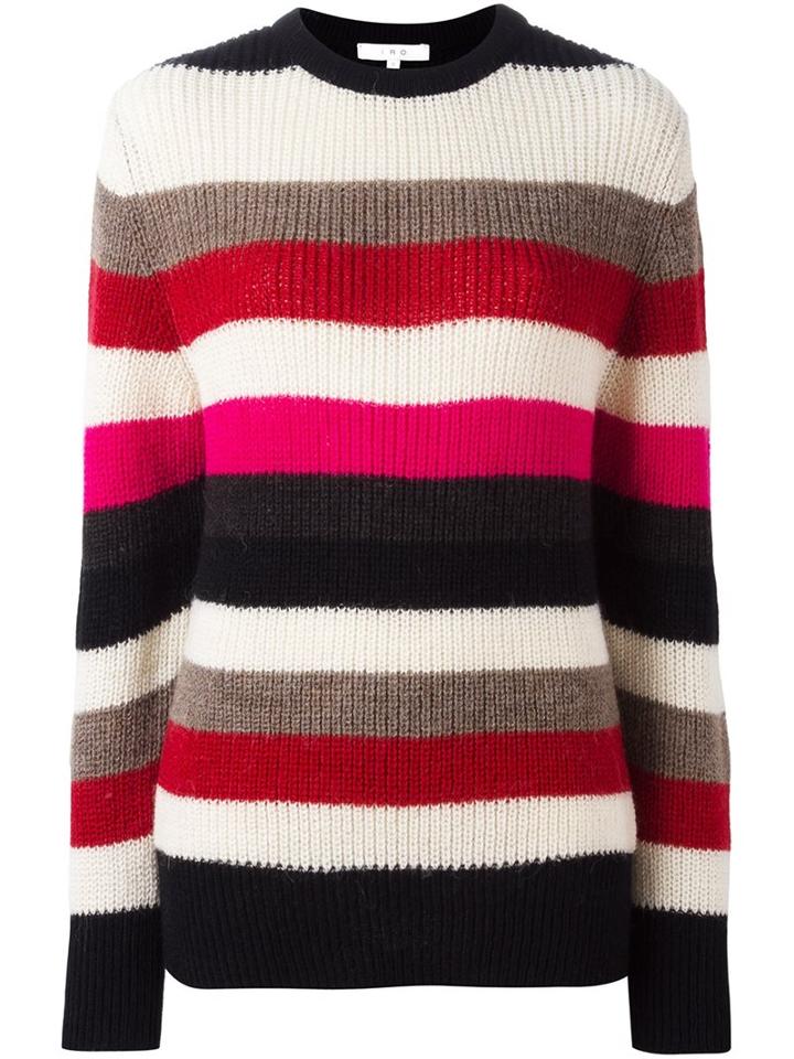 Iro 'solal' Striped Jumper, Women's, Size: Large, Black, Acrylic/alpaca/merino