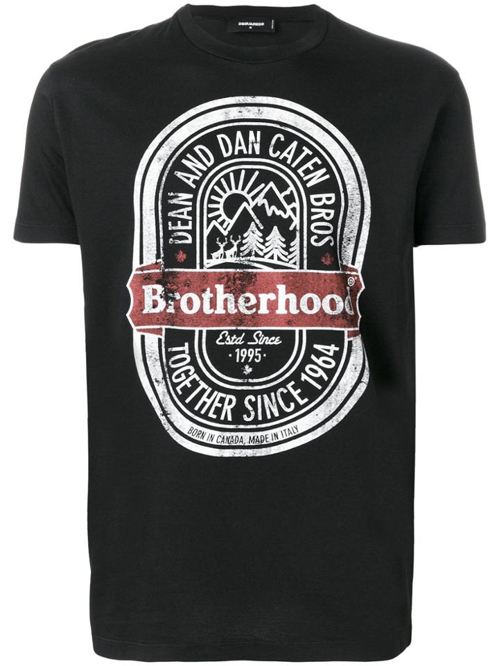 Dsquared2 Brotherhood Print T-shirt - Black