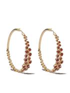 Annoushka 18kt Yellow Gold Large Hidden Reef Sapphire Hoop Earrings -