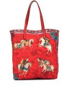 Shanghai Tang Mongolian Horsemen Shopper Tote - Red