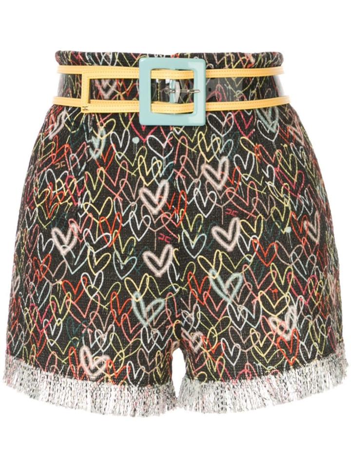 Elisabetta Franchi Loveheart Shorts - Black