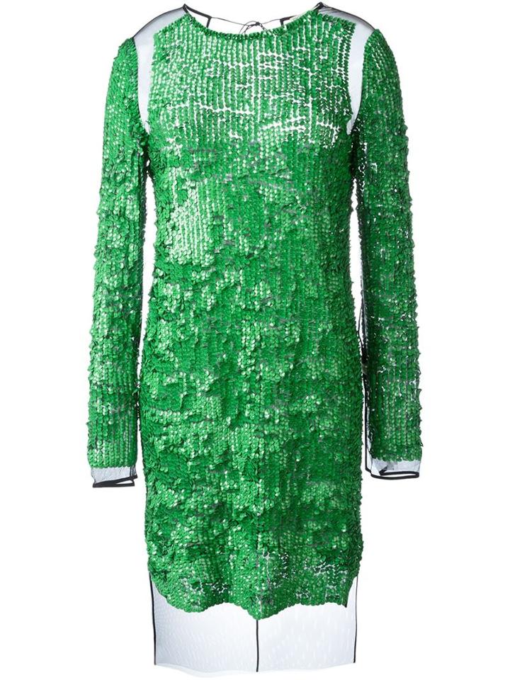 Emilio Pucci Sequin Dress, Women's, Size: 42, Green, Polyamide