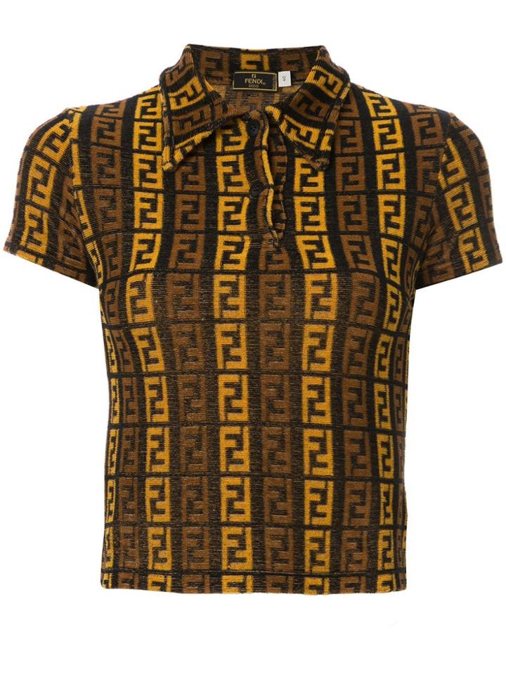 Fendi Vintage Logo Polo Shirt - Brown