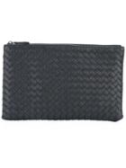 Bottega Veneta Woven Clutch, Women's, Black, Lamb Skin