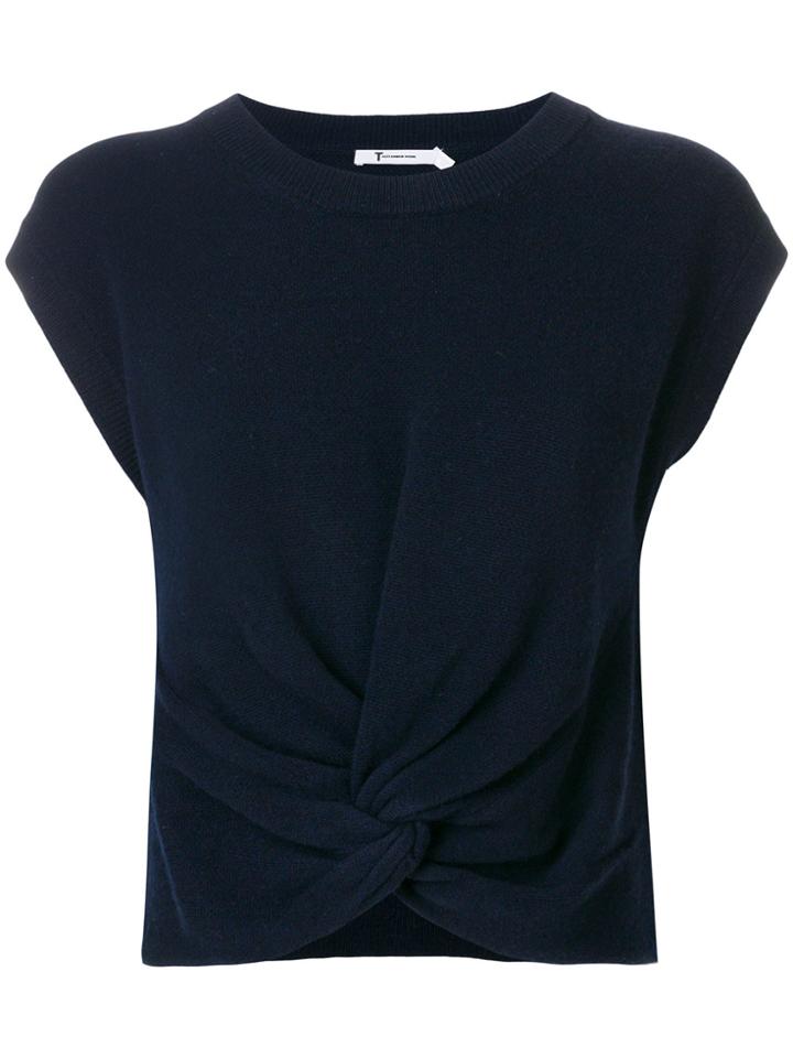 T By Alexander Wang Twist Front Knitted Top - Blue