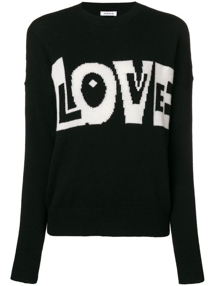 P.a.r.o.s.h. Love Slogan Jumper - Black