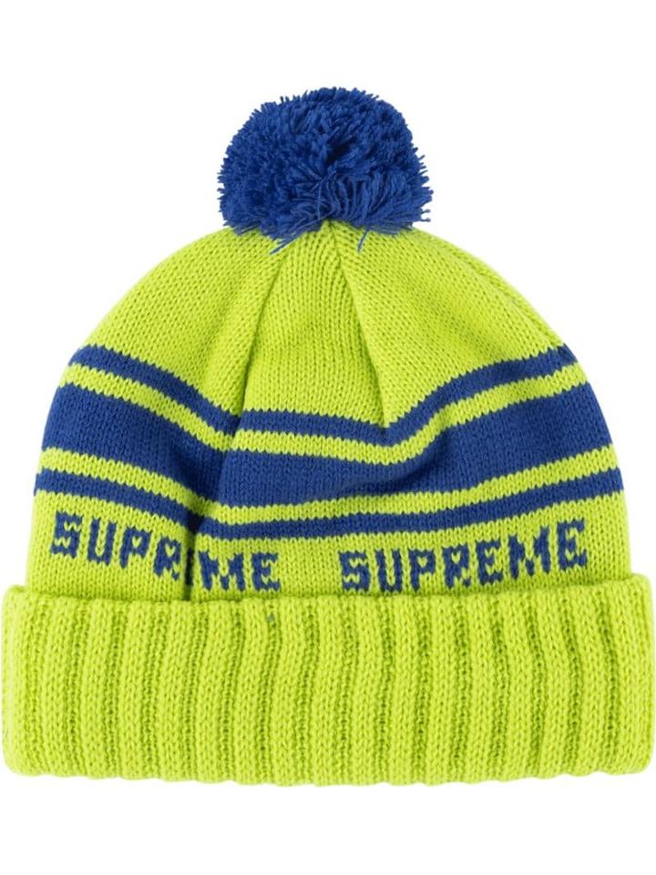 Supreme Classic Stripe Beanie Hat - Green