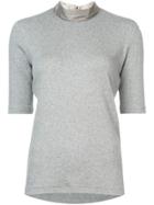 Fabiana Filippi Mock Neck Knitted Top - Grey