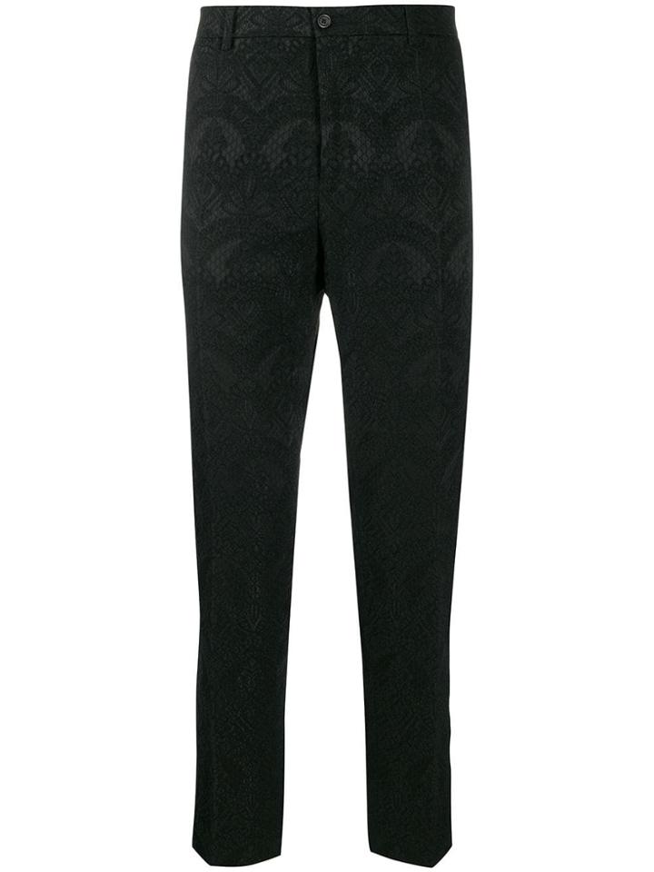 Dolce & Gabbana Floral Lace Patterned Trousers - Black