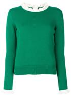 Red Valentino Contrast Trim Jumper - Green