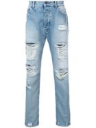 Palm Angels Straight-leg Ripped Jeans - Blue