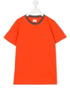 Armani Junior Contrast Round Neck T-shirt, Boy's, Size: 16 Yrs, Yellow/orange
