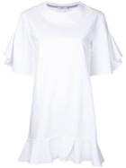 Goen.j Ruffle Trim Dress, Women's, Size: Small, White, Cotton