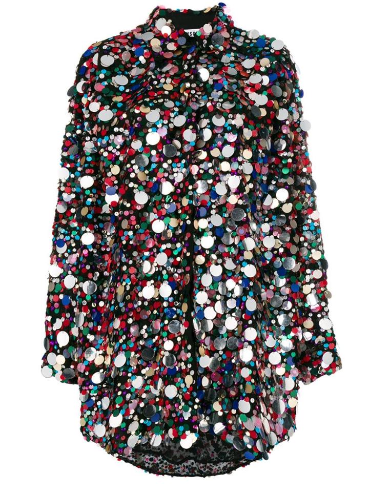 Msgm Sequin Embellished Shirt - Black
