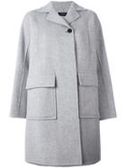 Joseph Single Button Boxy Coat, Women's, Size: 36, Grey, Wool/cashmere/viscose