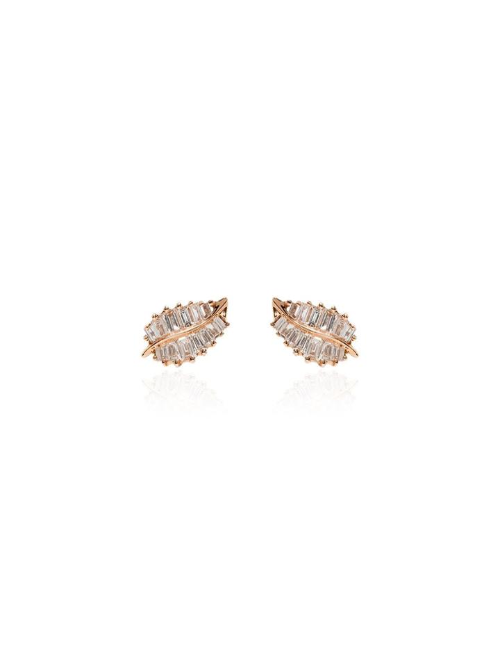 Anita Ko Palm Leaf Earrings - Rose Gold