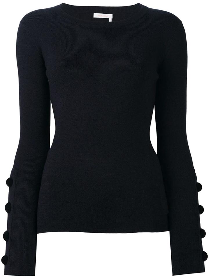 See By Chloé Oversized Button Cuff Top - Blue