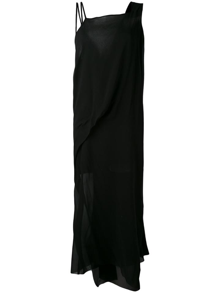 Isabel Benenato Sheer Shift Dress - Black