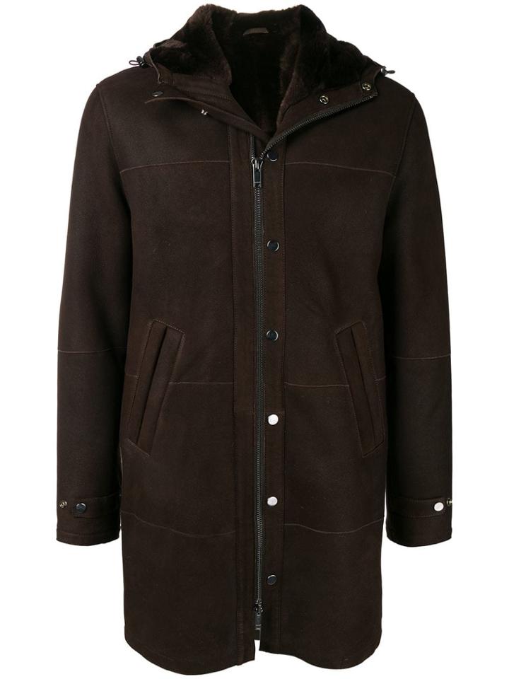 Dondup A Hooded Coat - Brown