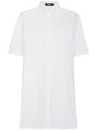 Charm's Oversized Long Cotton Shirt - White