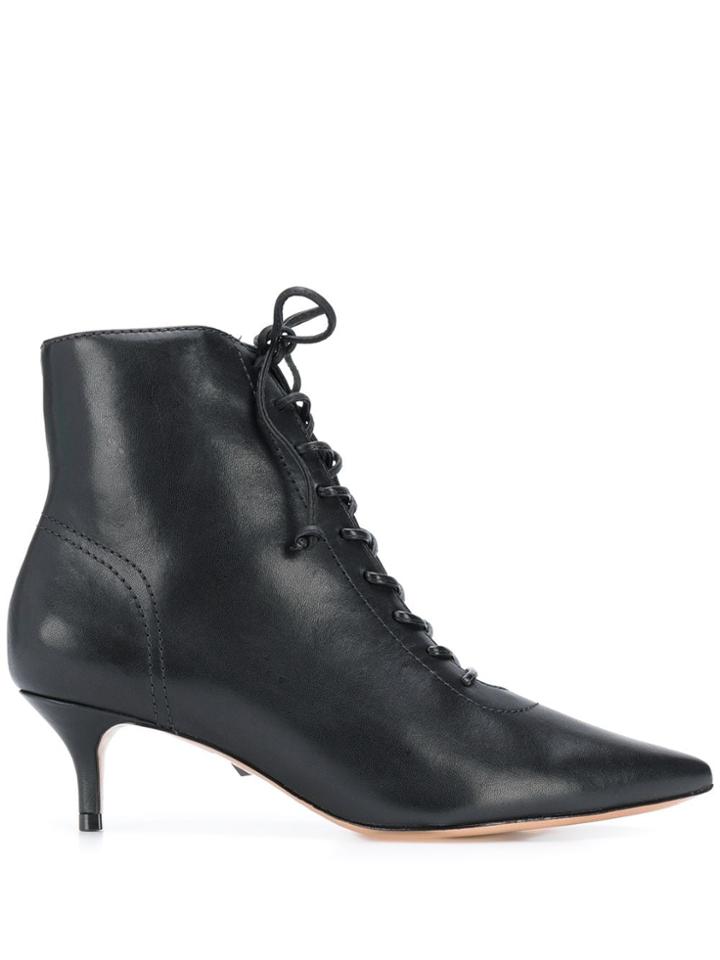 Schutz Lace-up Ankle Booties - Black