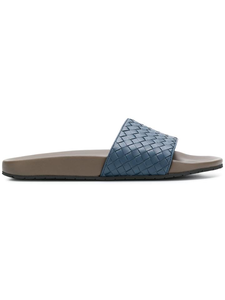 Bottega Veneta Intrecciato Slides - Blue