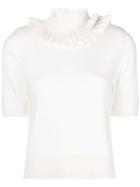 Barrie Short-sleeved Cashmere Sweater - White