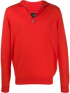 Ps Paul Smith Zip-up Funnel-neck Pullover - Red