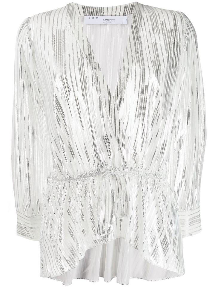 Iro Metallic Stripes Blouse - White