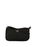 Prada Pre-owned Triangular Logo Shoulder Bag - Black