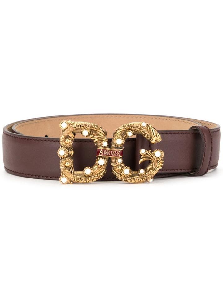 Dolce & Gabbana Dg Amore Logo Belt - Purple